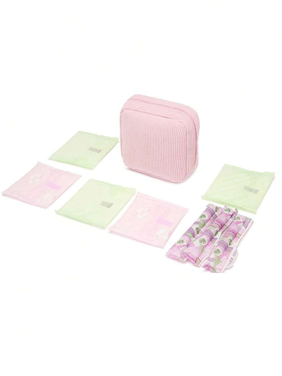 1pc Basic Sanitary Pad Storage Bag, Large Capacity Minimalist Design, Can Store Sanitary Pads, Tampons And Panty Liners, Ideal For Back To School Backpacks, Travel, Beach Vacations, Cosmetic Bags, Holidays, Makeup Storage, And More