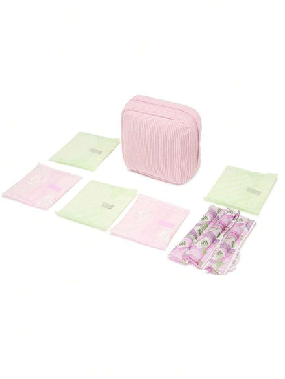 1pc Basic Sanitary Pad Storage Bag, Large Capacity Minimalist Design, Can Store Sanitary Pads, Tampons And Panty Liners, Ideal For Back To School Backpacks, Travel, Beach Vacations, Cosmetic Bags, Holidays, Makeup Storage, And More