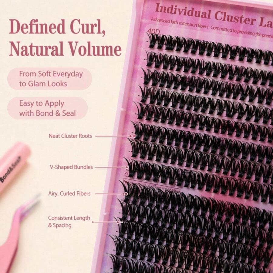 Lightweight False Lash Clusters With Bond & Seal Glue